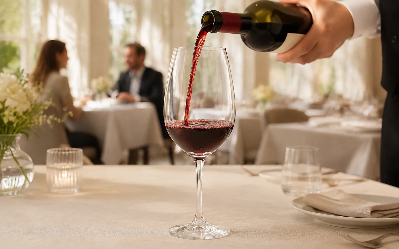 Copa RCR completa durante un servicio de vino